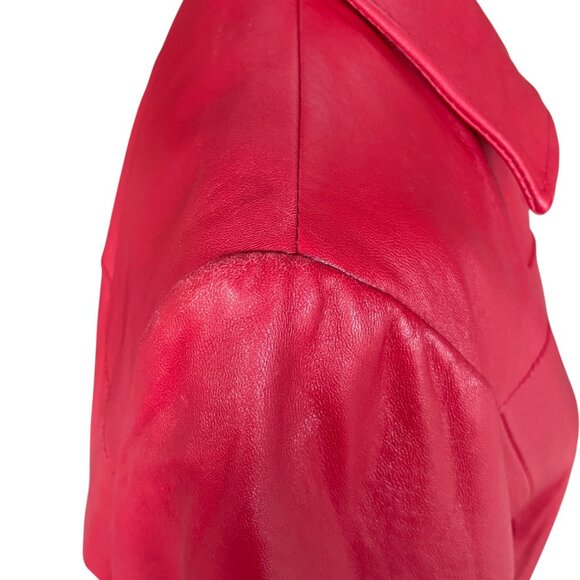 Alfani Y2K Red Lambskin Leather Zip Jacket – Size XL - Picture 12 of 12